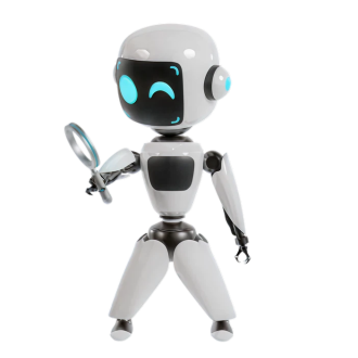 A white robot holding a trophy